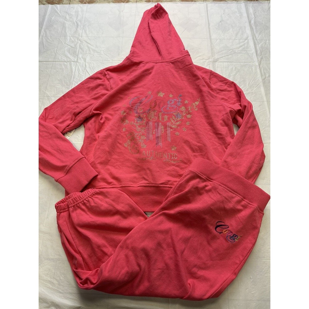 NWT COOGI Women Sweatsuit‎ Active SET Hoodie Jacket Sweat Pants 1X XL Pink